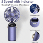 Handheld Fan Personal Fan 5000MAh Rechargeable,5 Speeds with LED Display,90° Adjustable - Image 4