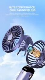 Handheld Fan Personal Fan 5000MAh Rechargeable,5 Speeds with LED Display,90° Adjustable - Image 2