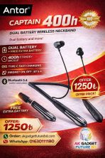 Antor CAPTAIN 400h ডুয়াল ব্যাটারি ওয়্যারলেস নেকব্যান্ড